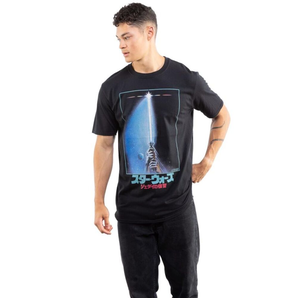 Star Wars Mens Lightsaber T-Shirt / Black - Picture 3 of 5